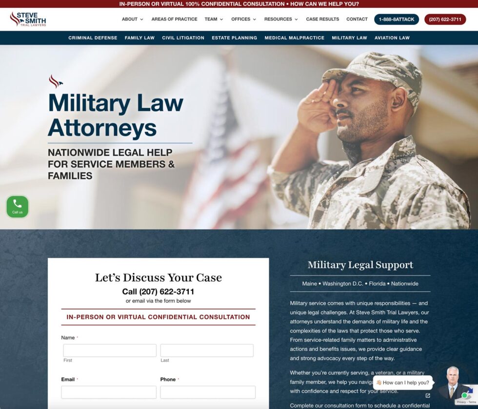 steve smith trial lawyers site screenshot
