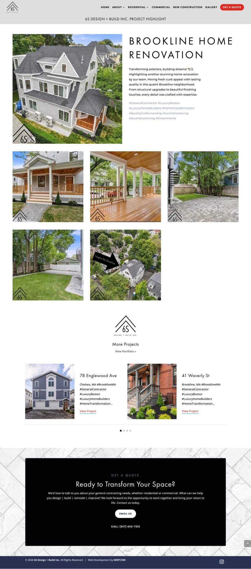 6S Design + Build website screenshot