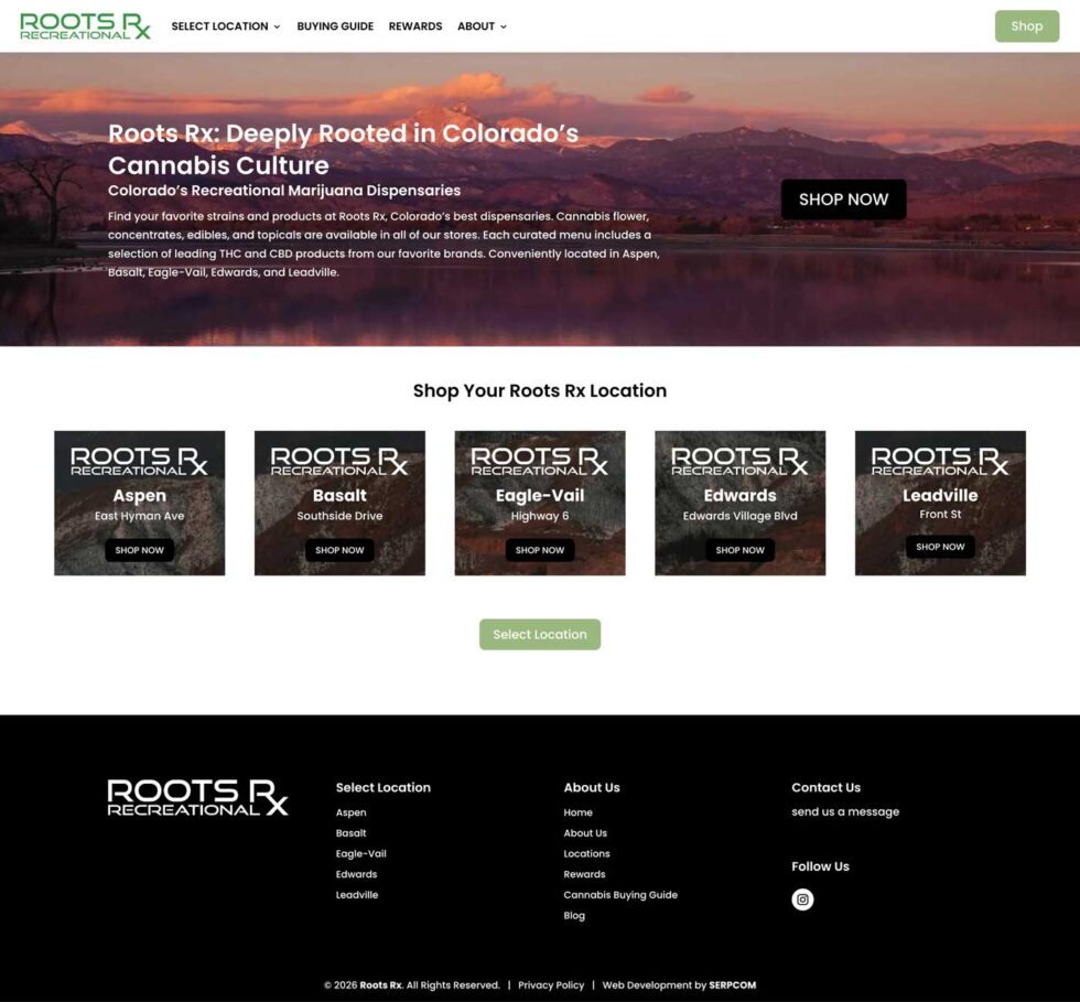 rootsrx website screenshot