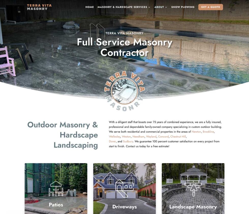 terra vita masonry web page screenshot