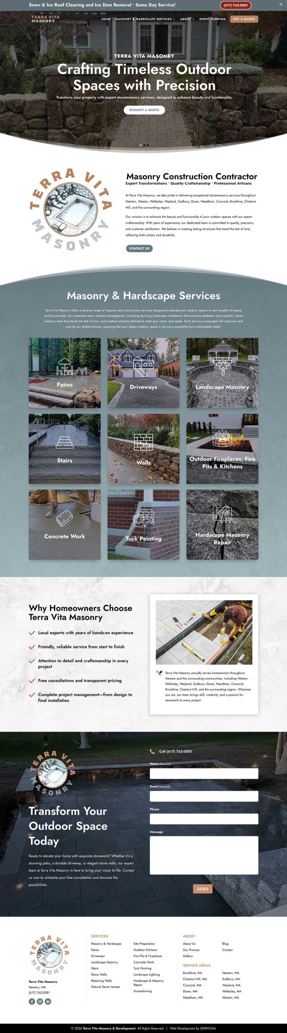 terra vita masonry home page screenshot
